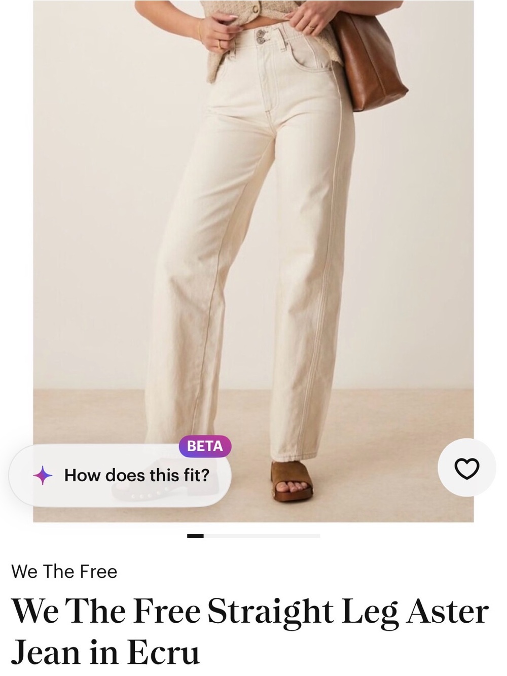 We The Free High-Rise Straight Leg Jeans — Ecru